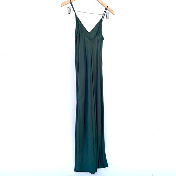 Velvet By Graham And Spencer Poppy Slip Midi Dress Green XS Satin Slinky - Picture 6 of 11